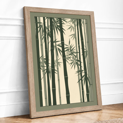 Quiet Bamboo Forest Japandi - Framed Print
