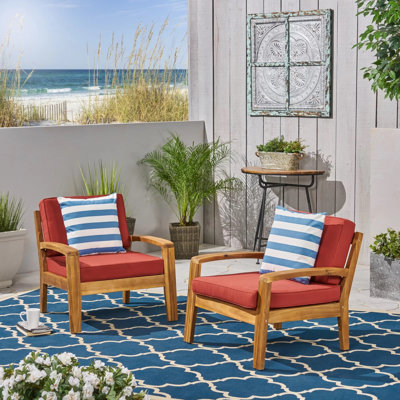 Fauteuil club en bois d'acacia rouge Supreme Comfort parfait pour le salon de jardin