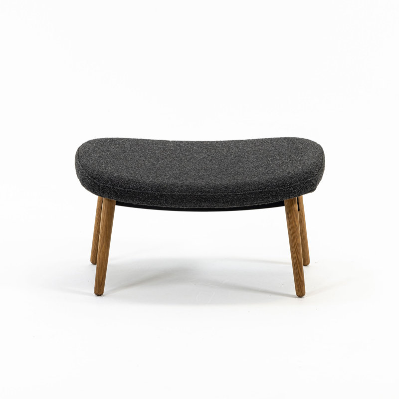 Ella Ottoman, Slate Rayon/Viscose, Oak
