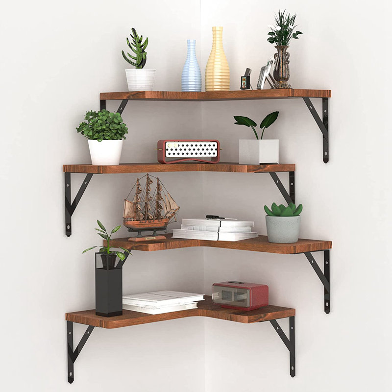 Halper 15.7'' W Solid Wood Wall Mounted Shelving Unit