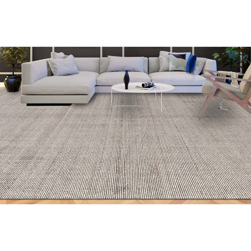 Wool Area Rug in Brown, Rectangle 5'9" x 8'9"