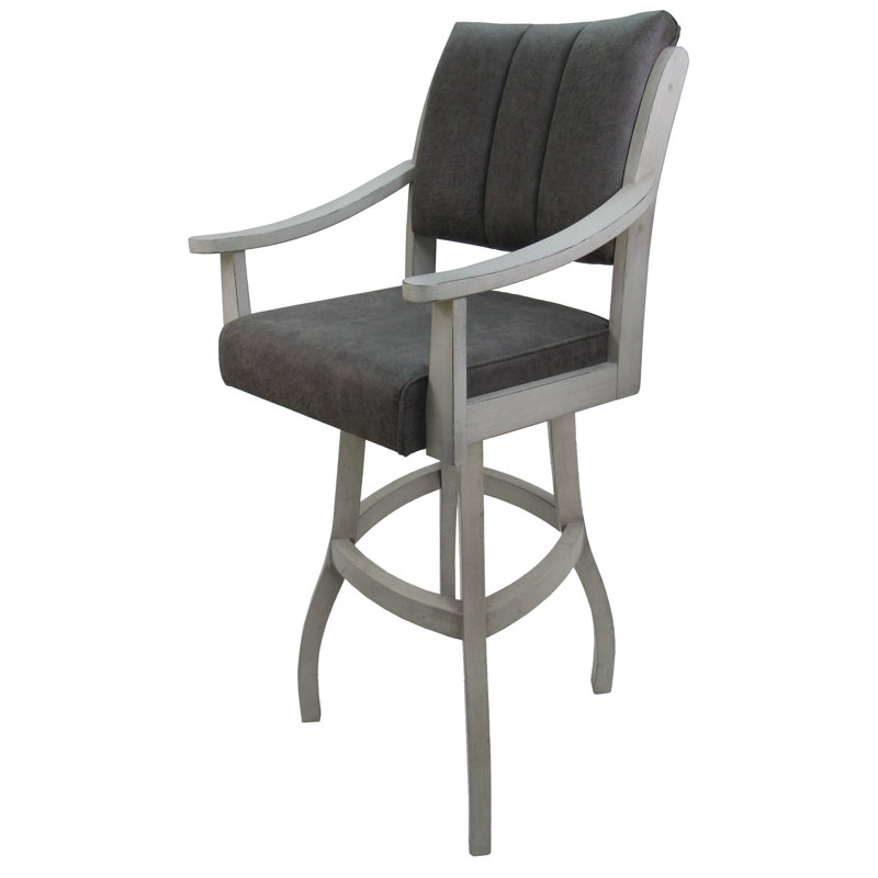 Tabouret pivotant Adaly, Tabouret de bar (siège d'une hauteur de 30 po), Grey/Black