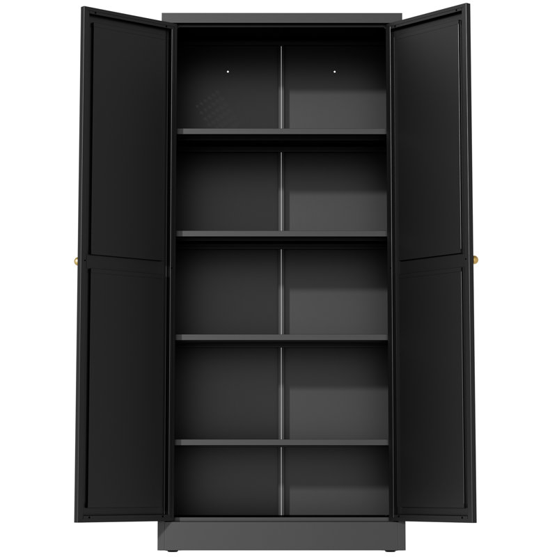 Rangement réglable de 61 po pour garde-manger en métal 61 po avec 4 tablettes (capacité de 110 lb), organisateur de garde-manger autoportant robuste pour la cuisine, le garde-manger et le salon