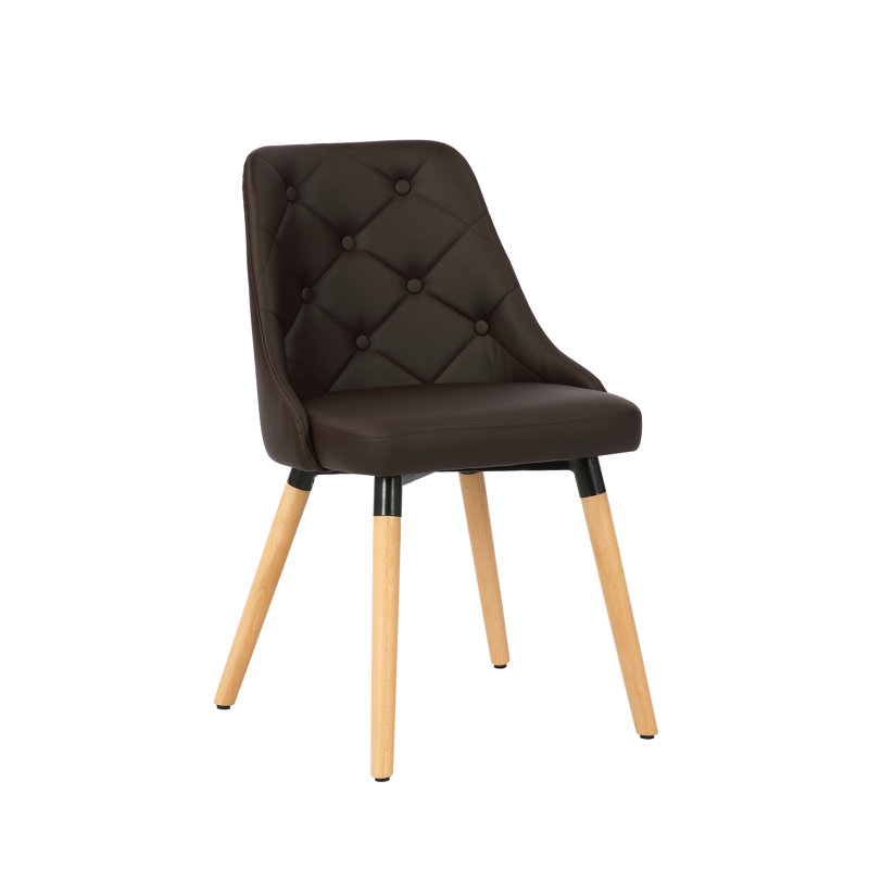 Chaise d'appoint rembourrée Pollark, Brun