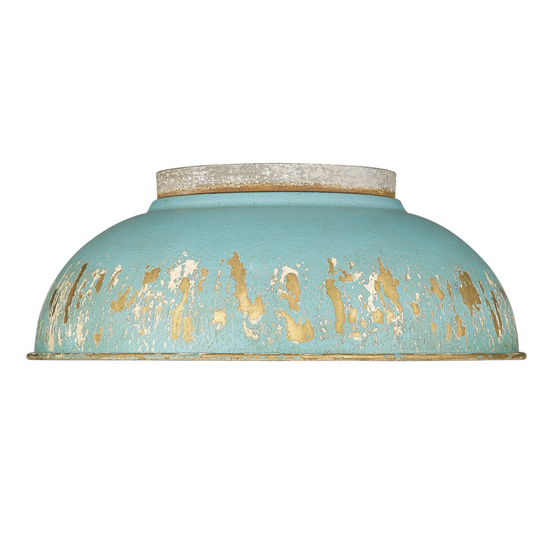 Chingford Steel Flush Mount, Antique Teal