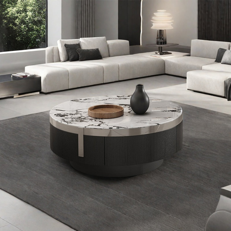Table basse italienne ronde en marbre