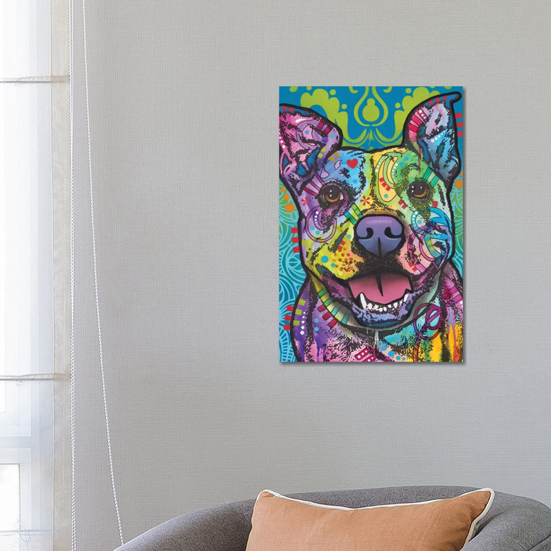 Butters, Pit Bull by Dean Russo - Wrapped Canvas Print, 66.04 cm H x 45.72 cm W x 3.175 cm D