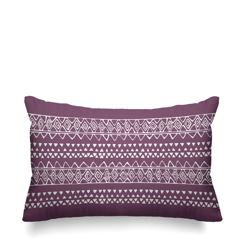 Titi Geometric Outdoor Reversible Throw Pillow, Purple
