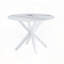 Table de salle à manger ronde - Plateau en panneau de fibres à densité moyenne de couleur marbre blanc avec pieds croisés, 42,1 po