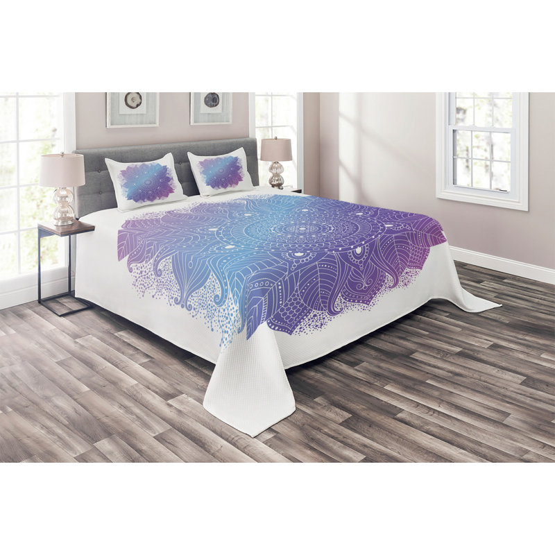 Puppy Eclectic Polyester Floral Coverlet, King Bedspread + 2 Shams