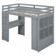 Twin Size Loft Bed With Large Shelves, Writing Desk And Led Light