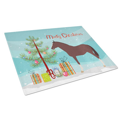 Planche à découper de noël en verre trempé en verre trempé caroline de noël english thoroughbred