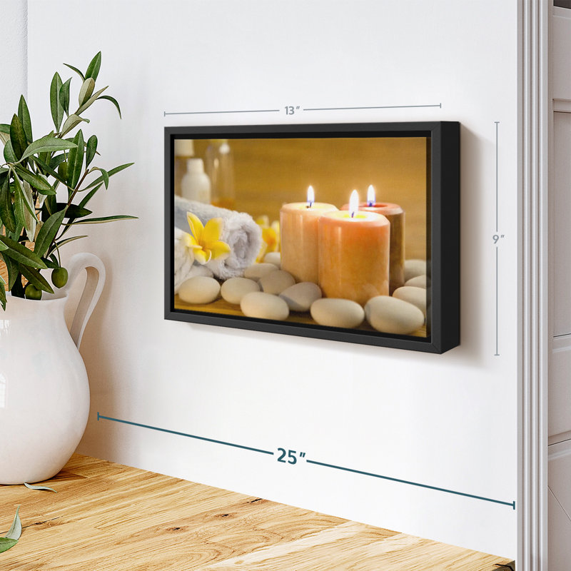 Spa Candle Trio Canvas Print, 9" H x 13" W