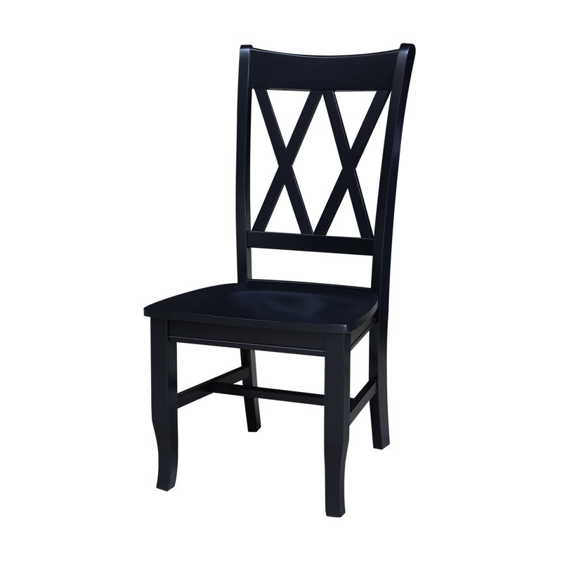Audianna 17.3'' H Solid Wood Side Chair, Black