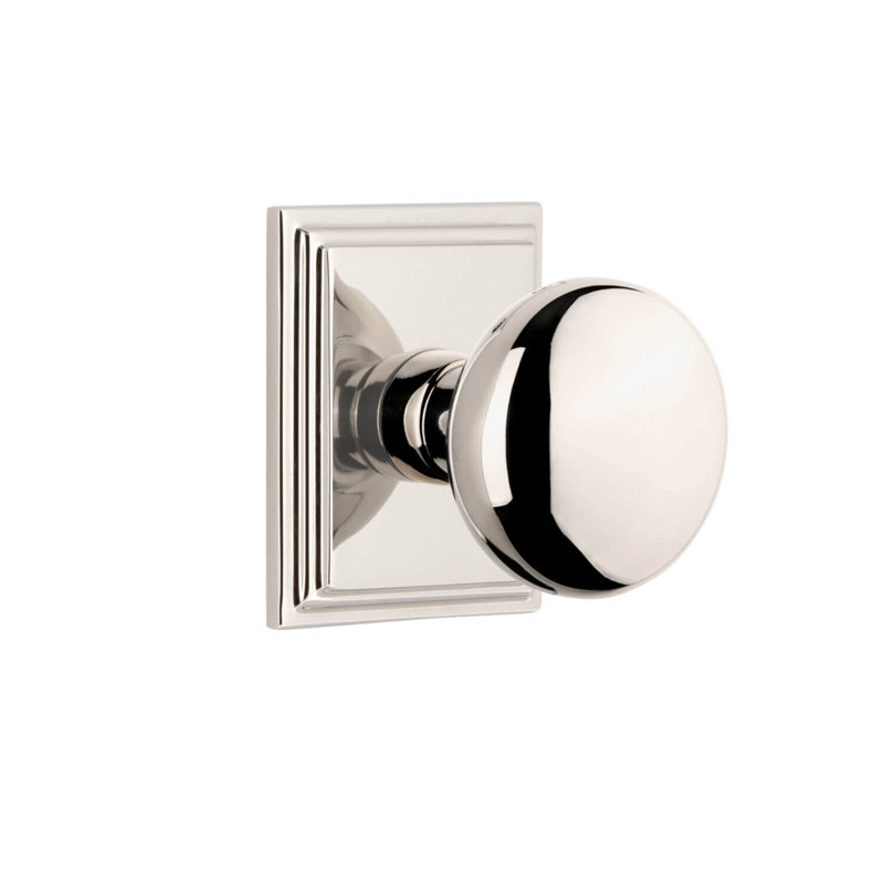 Rosette Grandeur Carré avec bouton Fifth Avenue, Chrome brillant, 2.75"