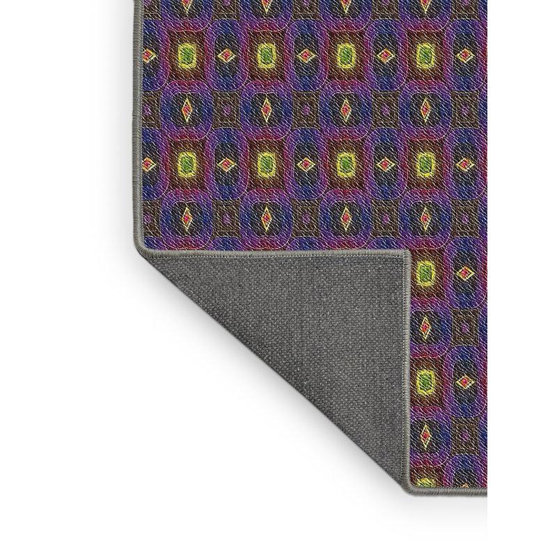 Tapis décoratif mauve géométrique, Rectangle 2 pi x 4 pi