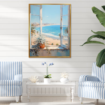 «California Shoreline Window View III - Coastal Windows», art mural