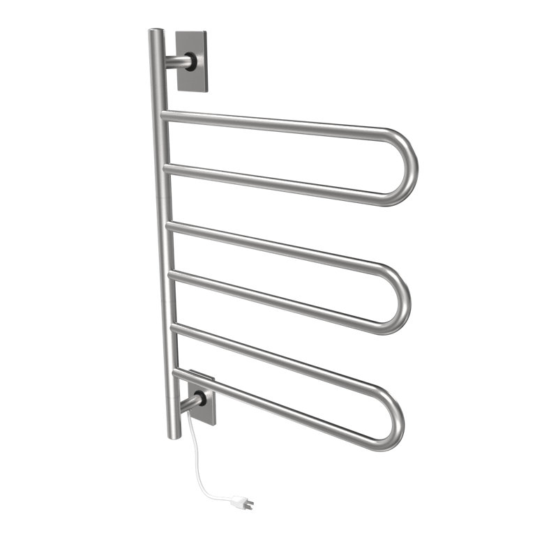 Swivel Loop SL3 Wall Mount Hardwired or Plugin Towel Warmer, Brushed Stainless Steel , 35" H x 25" W x 5" D