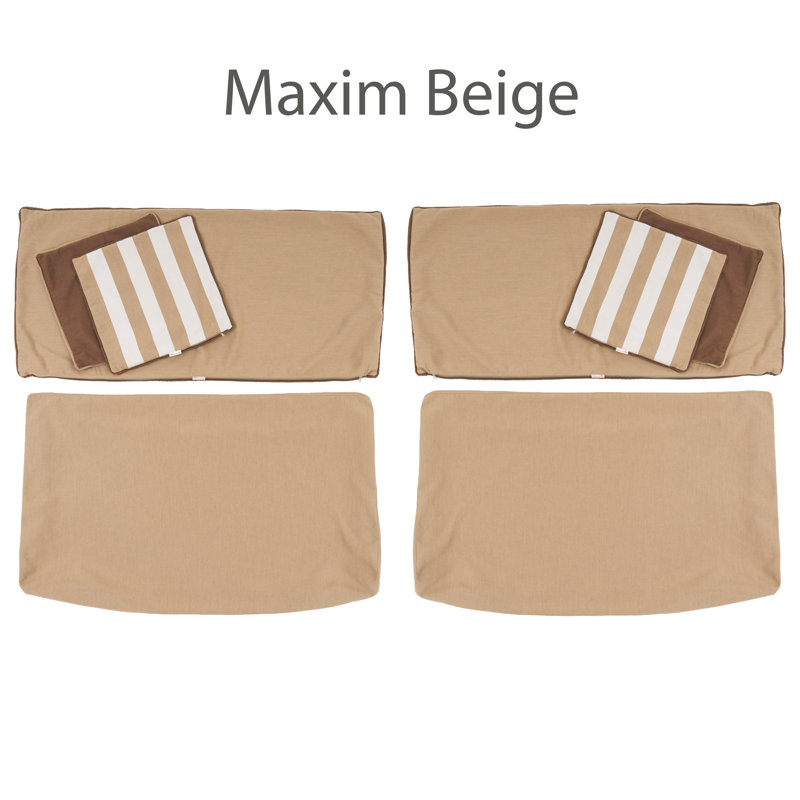 Housse de coussin d'extérieur pour canapé Sunbrella, Toile Sunbrella® beige chiné, L 25 po x P 5 po