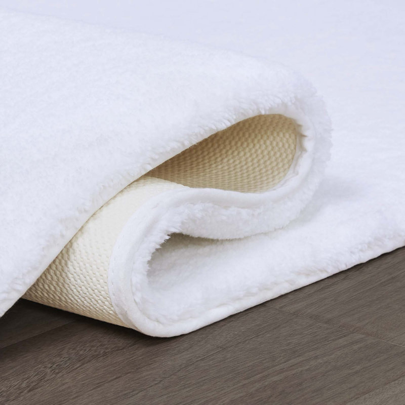Polyester Spa-quality heavy Weight Marshmallow Bath Rug with Incredibly Soft Plush Feel, White