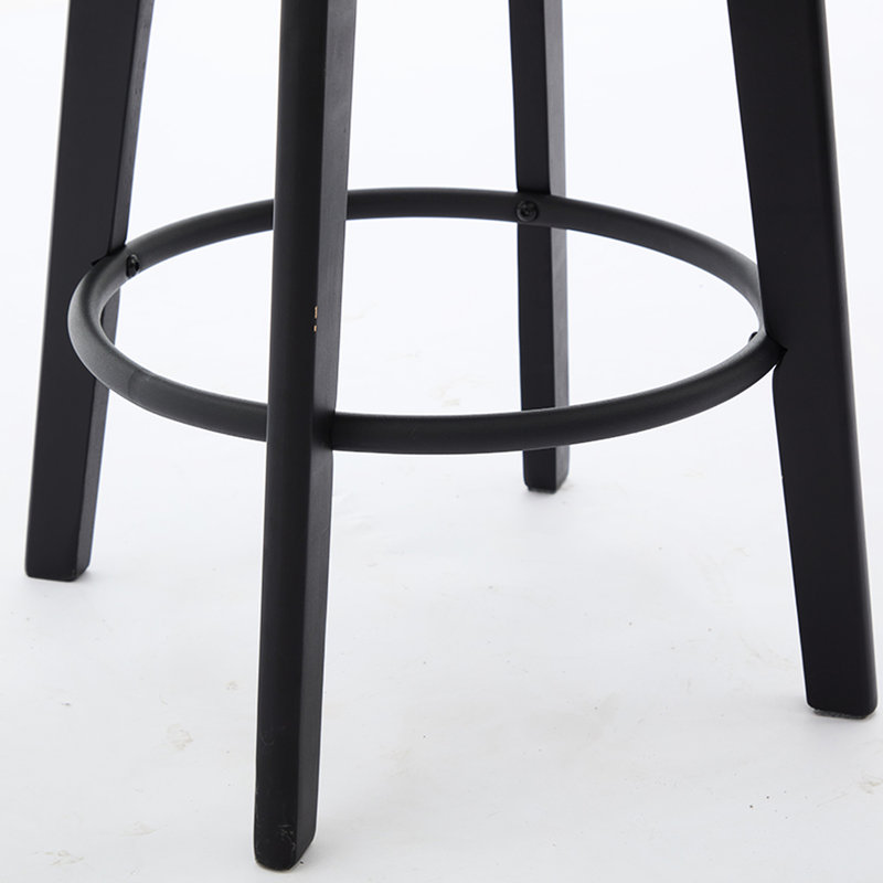 Chaises de bar en velours bleu marine avec structure et structure à boutons confortable