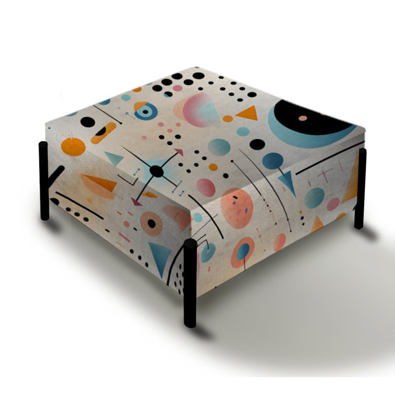 Multicolore éclectique géométrique diversifié - grand repose-pieds carré éclectique