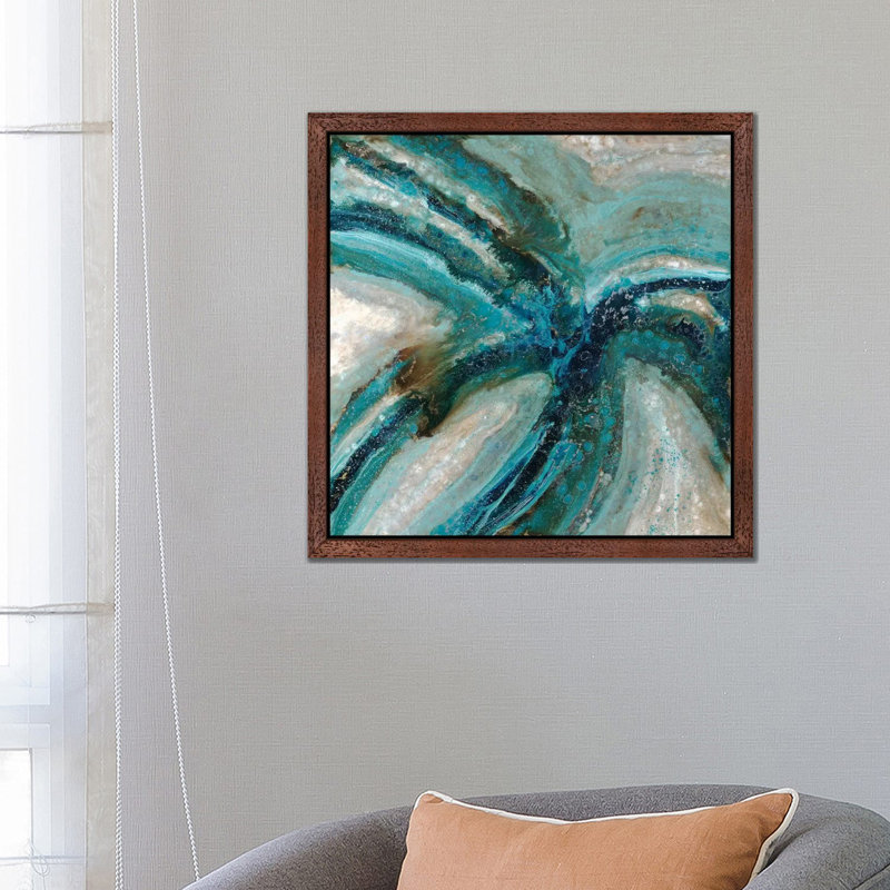 Blossom In The Rain by Blakely Bering - Painting on Canvas, 93.98 cm H x 93.98 cm W, Brown Framed