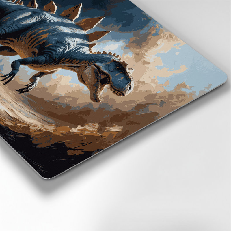 Dinosaure Euoplocephalus, art mural en métal gris, H 24 po x l 36 po