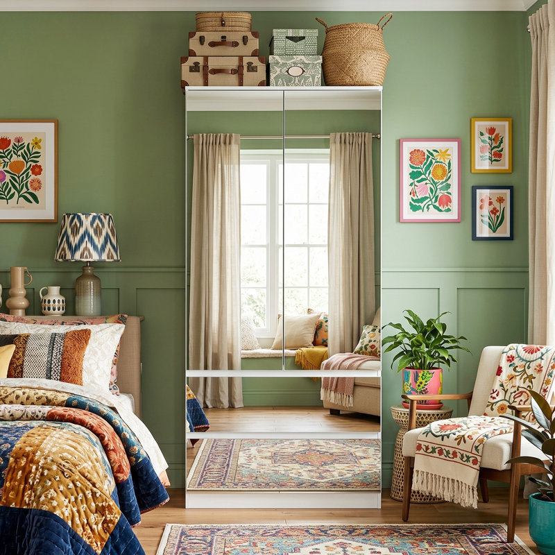 Armoire moderne avec panneaux de porte en miroir