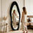 Black "Light Luxury" Irregular Full-Length Mirror — 63×24 Inches; Soft Flannel-Wrapped Frame; Wall-Mountable Or Leaning (With Stand); Dressing Mirror-753980339