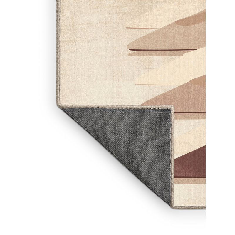 Tapis de couleur unie moelleux et moelleux de couleur unie et chic et moderne beige, 6 X 9