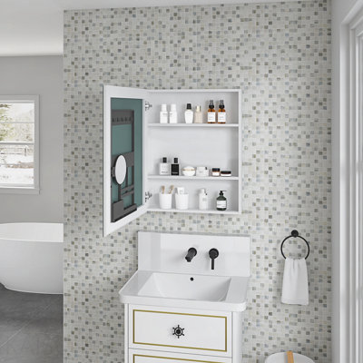 Armoire à pharmacie avec miroir de salle de bain l 24 po x H 30 po - Armoires à pharmacie en bois pour la salle de bain