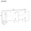 Buffet console beige avec porte inférieure incurvée et accent de rainures arquées - Armoire de décoration American Design