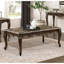 Table basse luxueuse à plateau en marbre avec finition cerisier et détails or décoratifs de style cocktail pour la maison