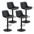 Lougene Swivel Adjustable Height Faux Leather Modern Bar Stools Upholstered Counter Stool