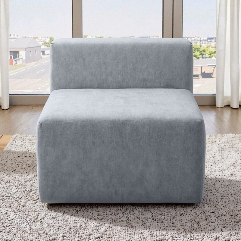Fauteuil d'appoint / repose-pieds Velvet Cube, Gris