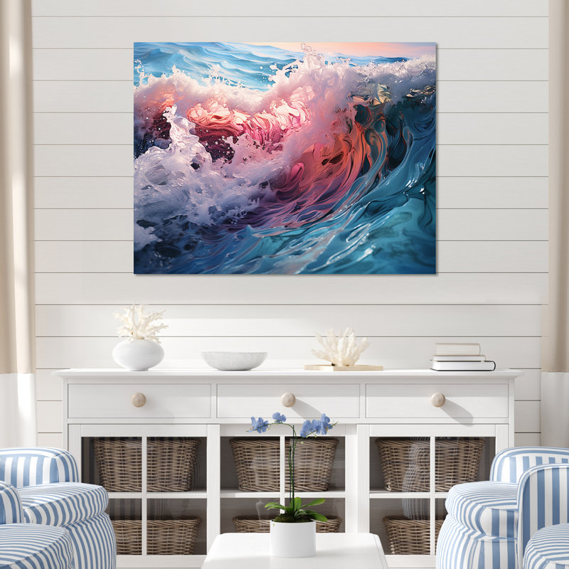 «Tropical Beach Waves Fusion II», reproduction sur toile, H 30 po x l 40 po x P 1,5 po, Toile tendue