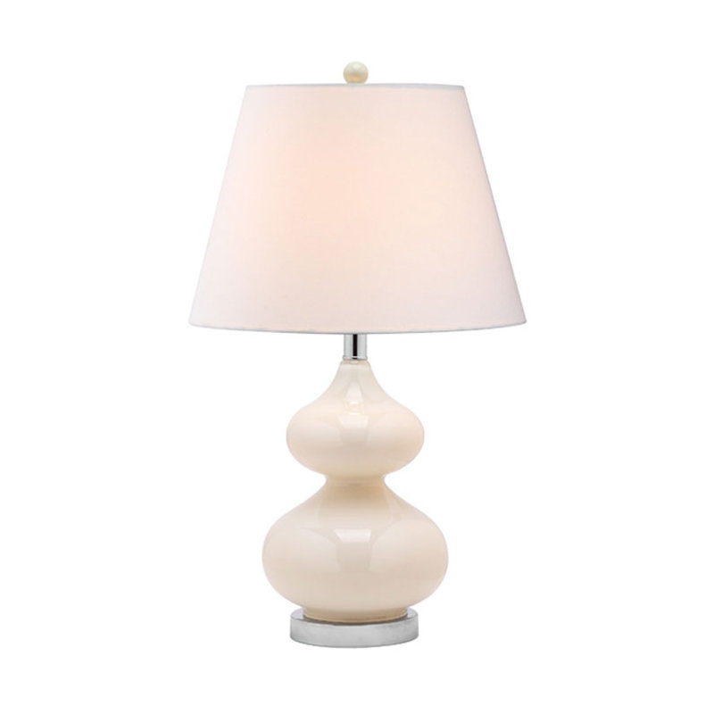 Lampe de table en verre Courtney, Perle