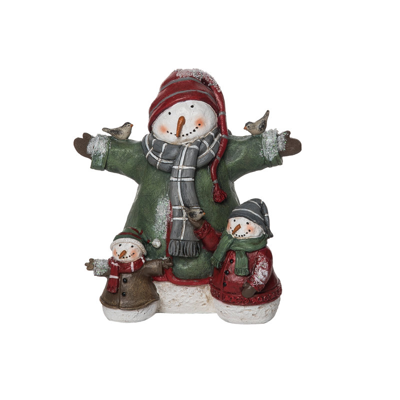 Bonhomme de neige en résine multicolore 7,25 po 