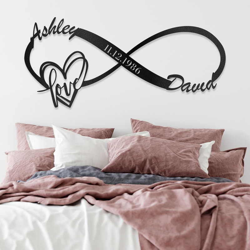 Décoration murale en métal, Blanc, H 5 po x l 16 po x P 0,05 po, Yes