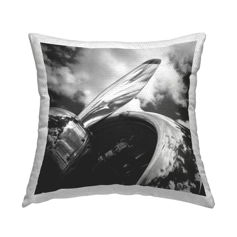 Propeller with Cloud Reflection Outdoor Printed Pillow by Chip Forelli