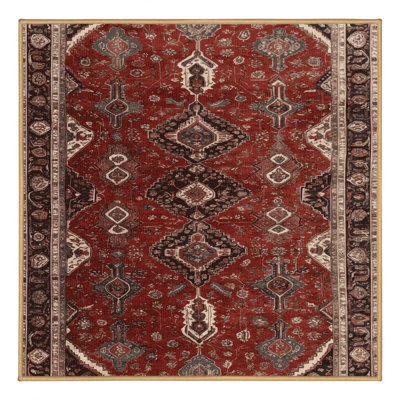 Machine Washable Persian Brown Area Rug