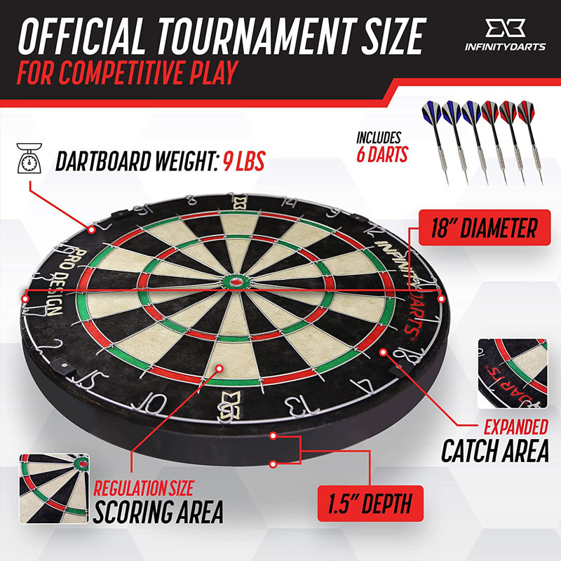 Infinity Darts Bristle Dartboard (Darts Included)