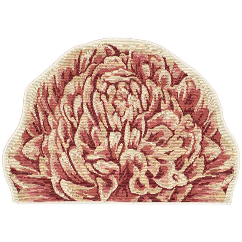 Joll Abstract Polyester Non-Skid Kitchen Mat, Green, Novelty 3'3" x 2'1"