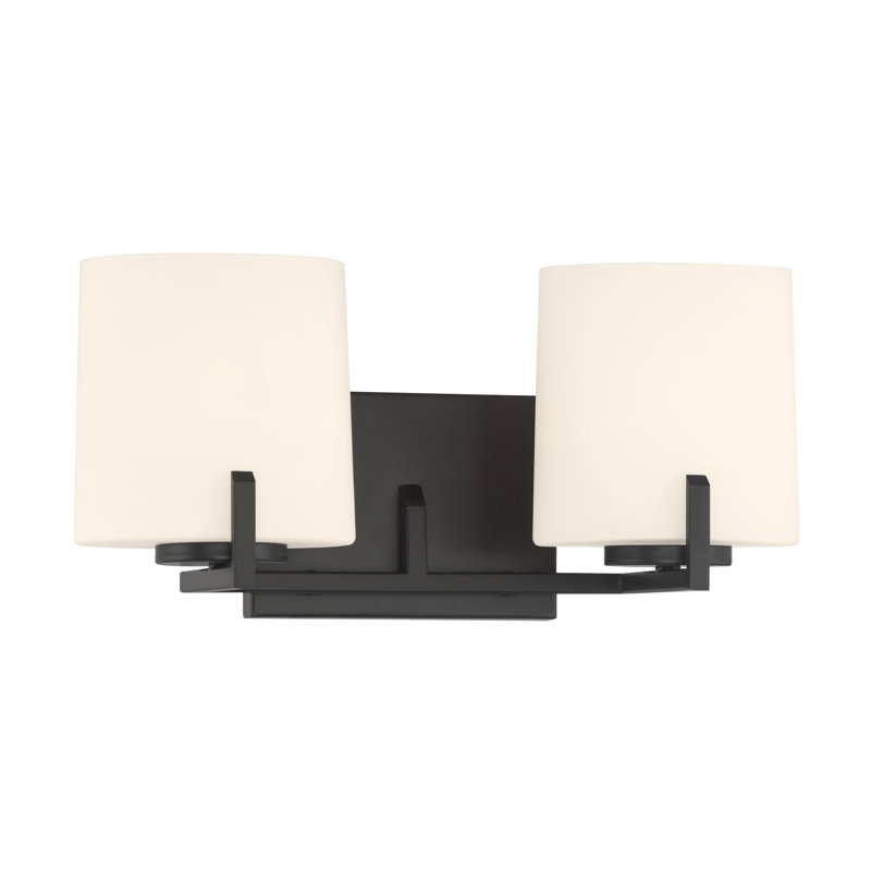Meuble-lavabo 2 lumières Mirelle, H 7,5 po x l 16 po x P 6 po, Noir, Deux lumières