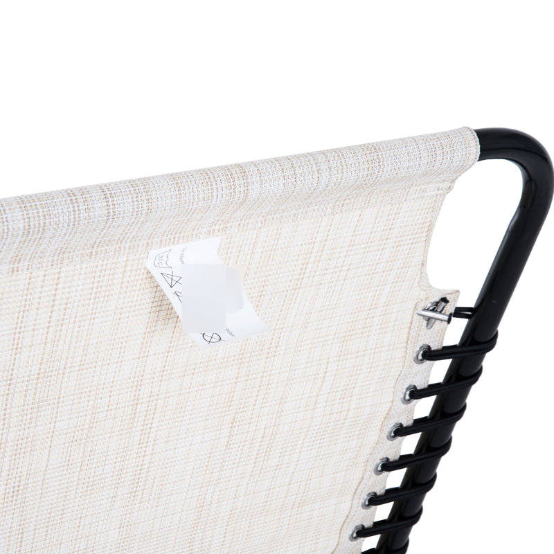 Foldable Beach Seat - 4 Reclining, Breathable Mesh, Cream White For Outdoor, Patio, Tanning Outdoor Lounge Foldable, Adjustable , Mesh