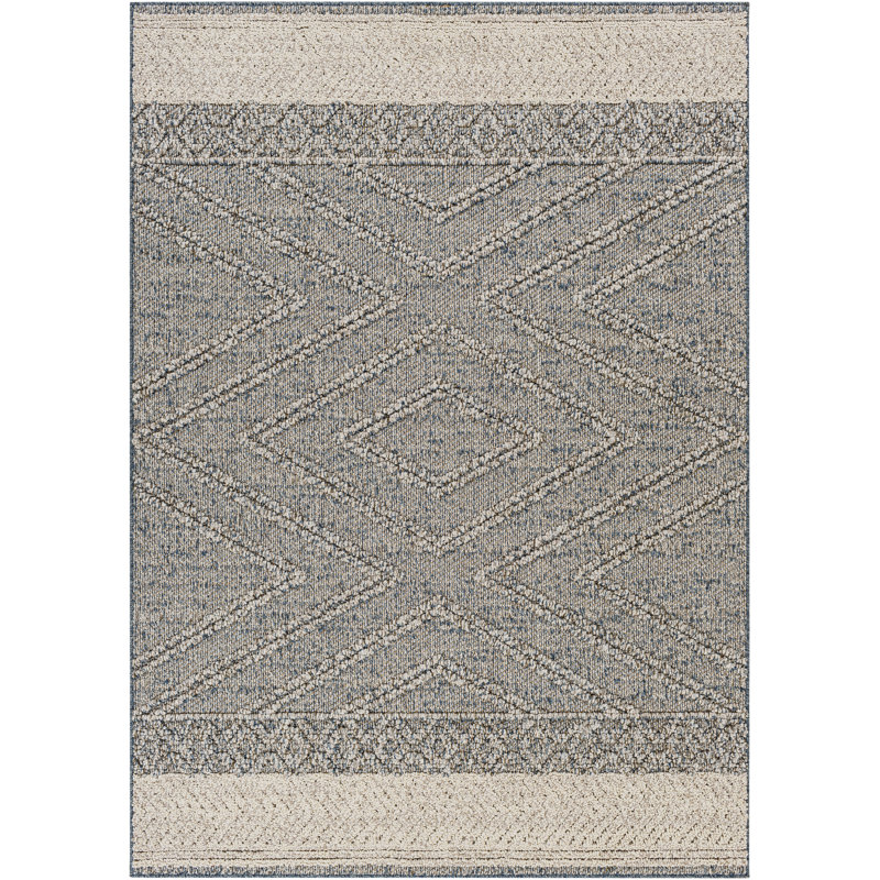 Issel Southwestern Denim Indoor/Outdoor Area Rug, Rectangle 5' x 8'