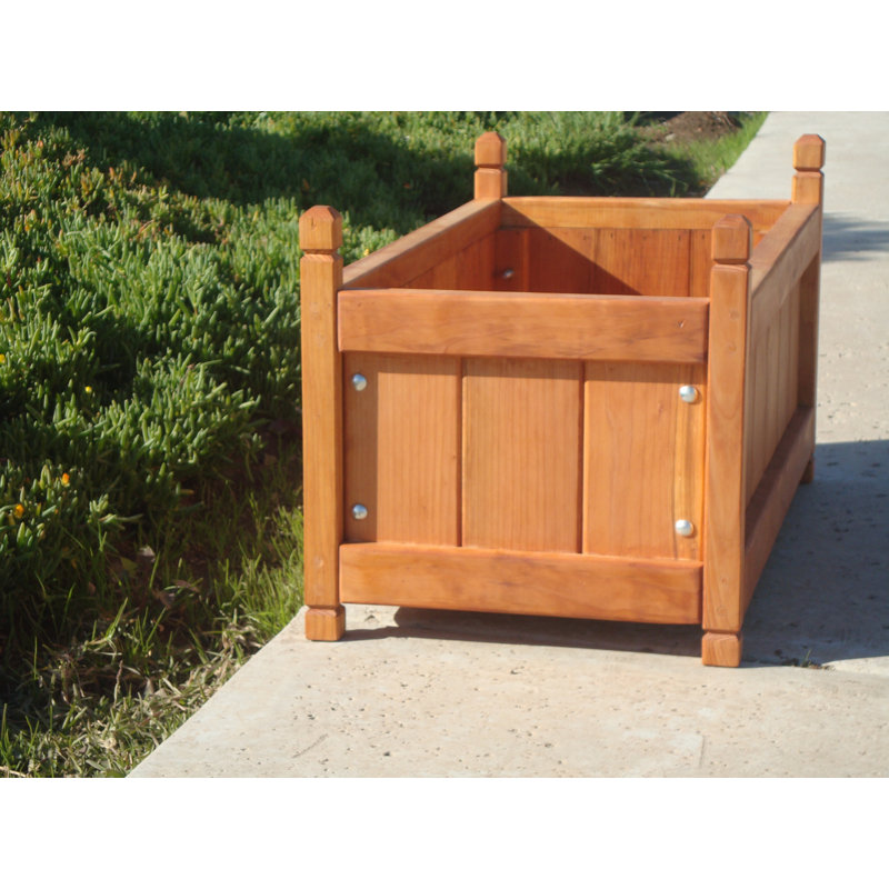 Handmade Wood Elevated Planter, 12" H x 48' W x 12" D