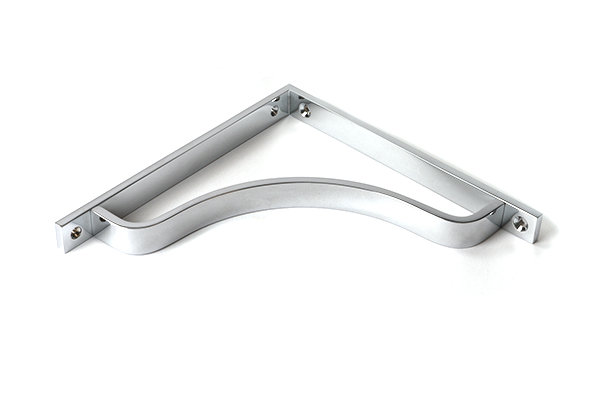 Abingdon Shelf Bracket, Polished Chrome, 20cm H x 7.9cm W x 2cm D