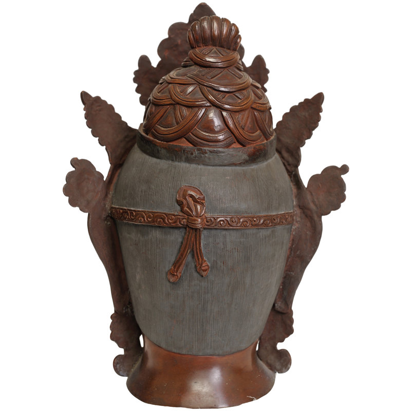 Copper Goddess Tara Head with Five-Crested Crown – Handcrafted Buddhist Deity Bust for Altar & Meditation Decor
